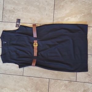 3/$15 Chaps mid length sleeveless dress with belt